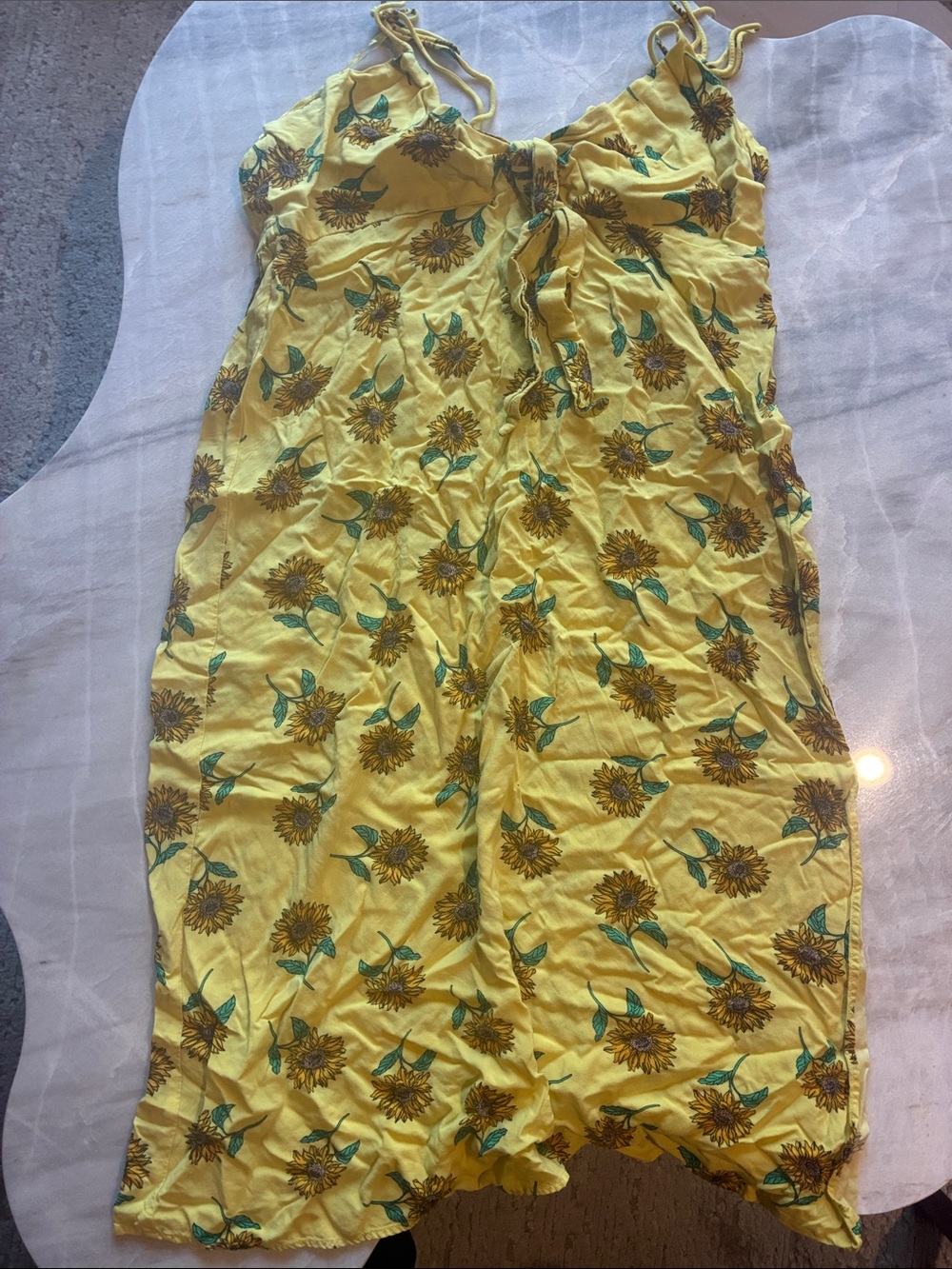 Miss Selfridge Yellow Sunflower Print Casual Dress